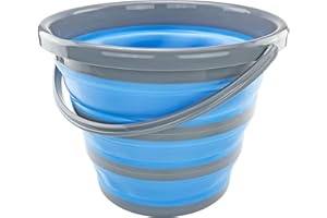 Southern Homewares Deluxe Foldable Silicone Collapsible 2.65 Gallon Bucket Blue