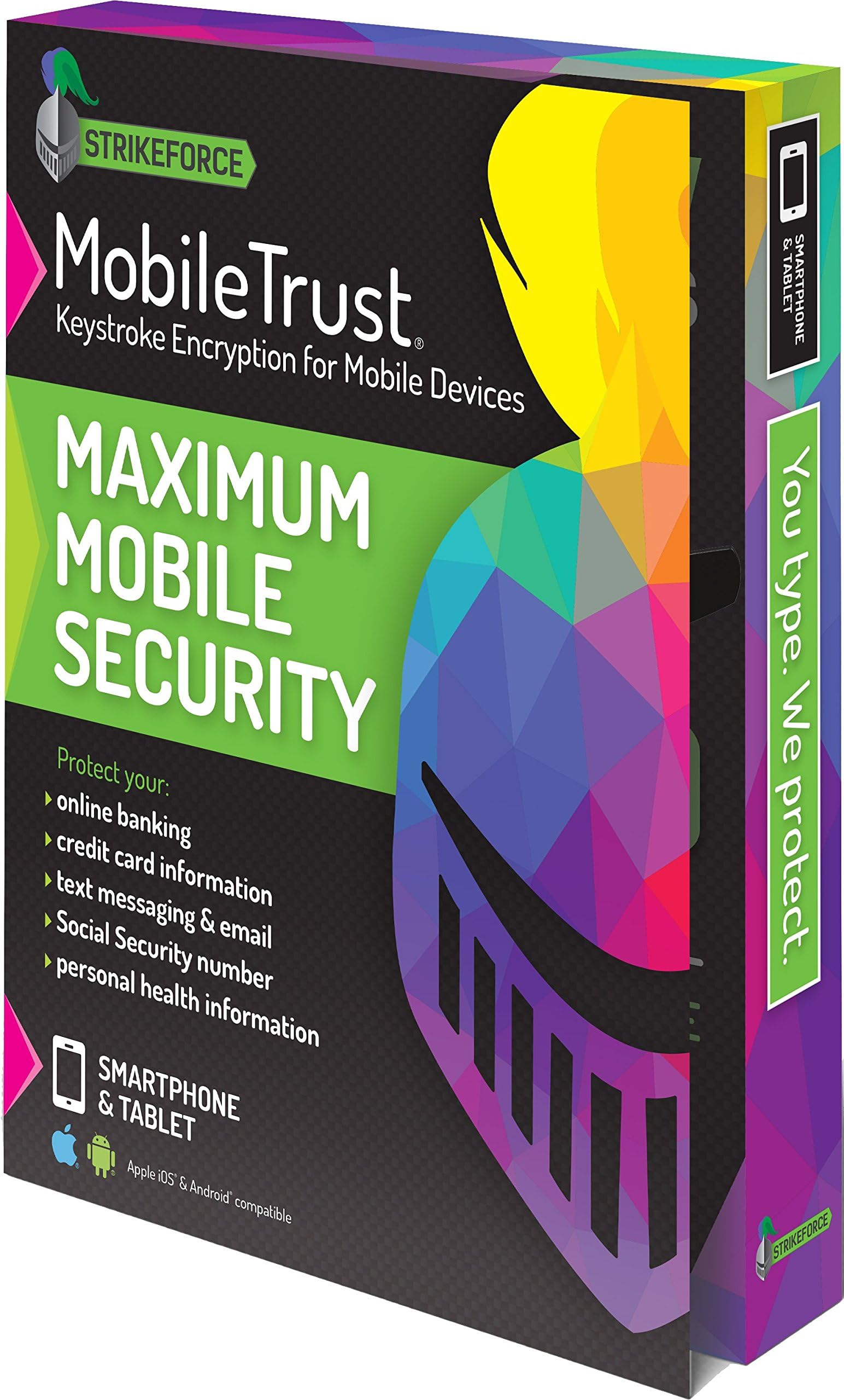 MobileTrust Anti-Malware Keystroke Encryption Software | 1 Year, 2 Devices | iOS, Android