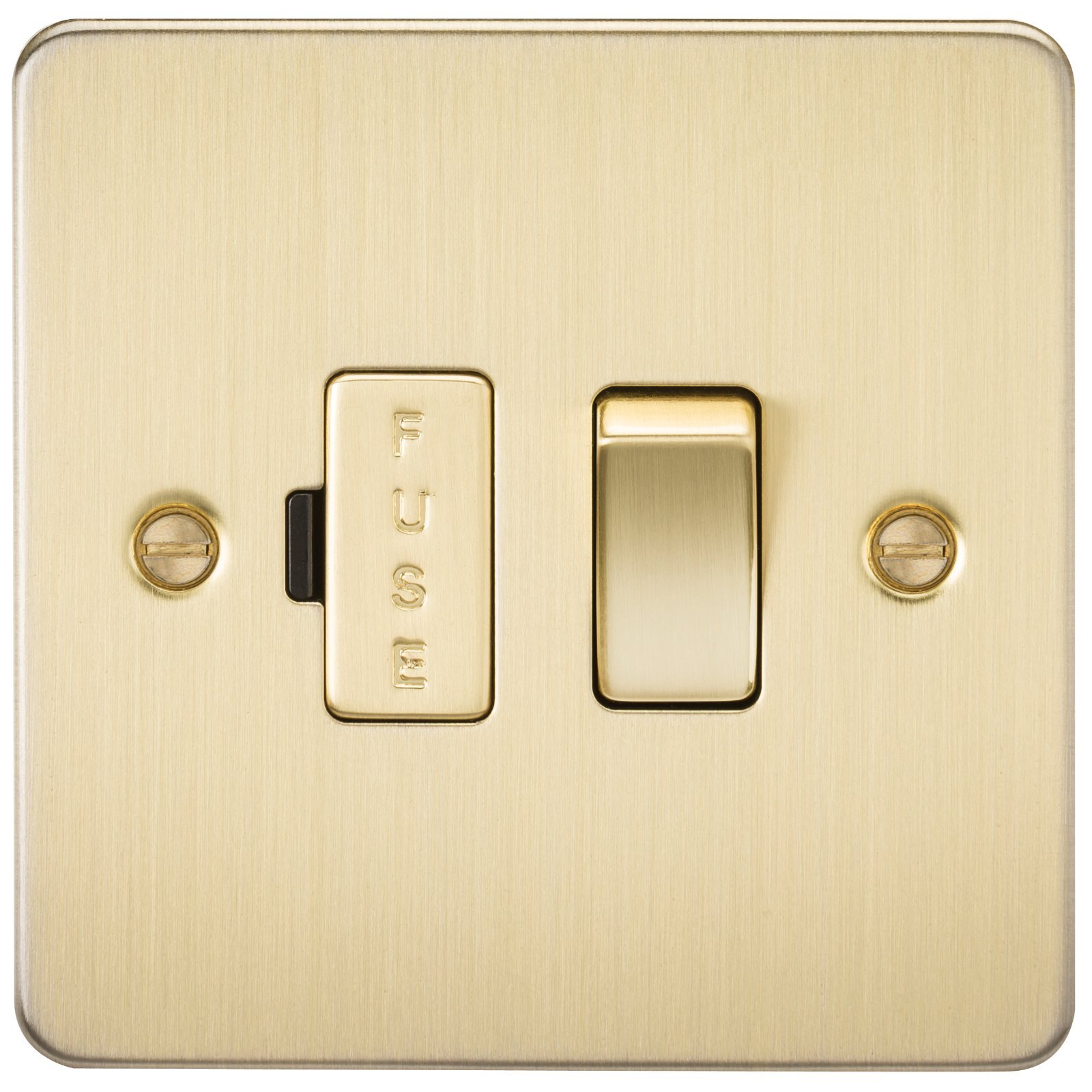 Knightsbridge FP6300BB Brushed Brass FPAV6300BB Flat Plate 13A Switched Fused Spur Unit, 230 V
