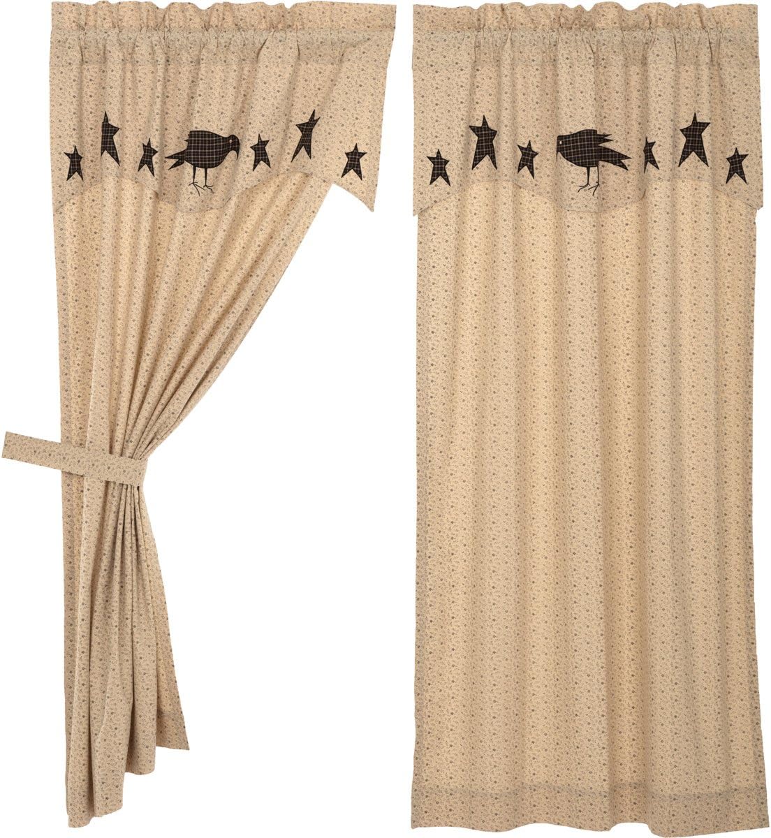 Amazon Com Vhc Brands Primitive Curtains Prim Grove Crow Rod