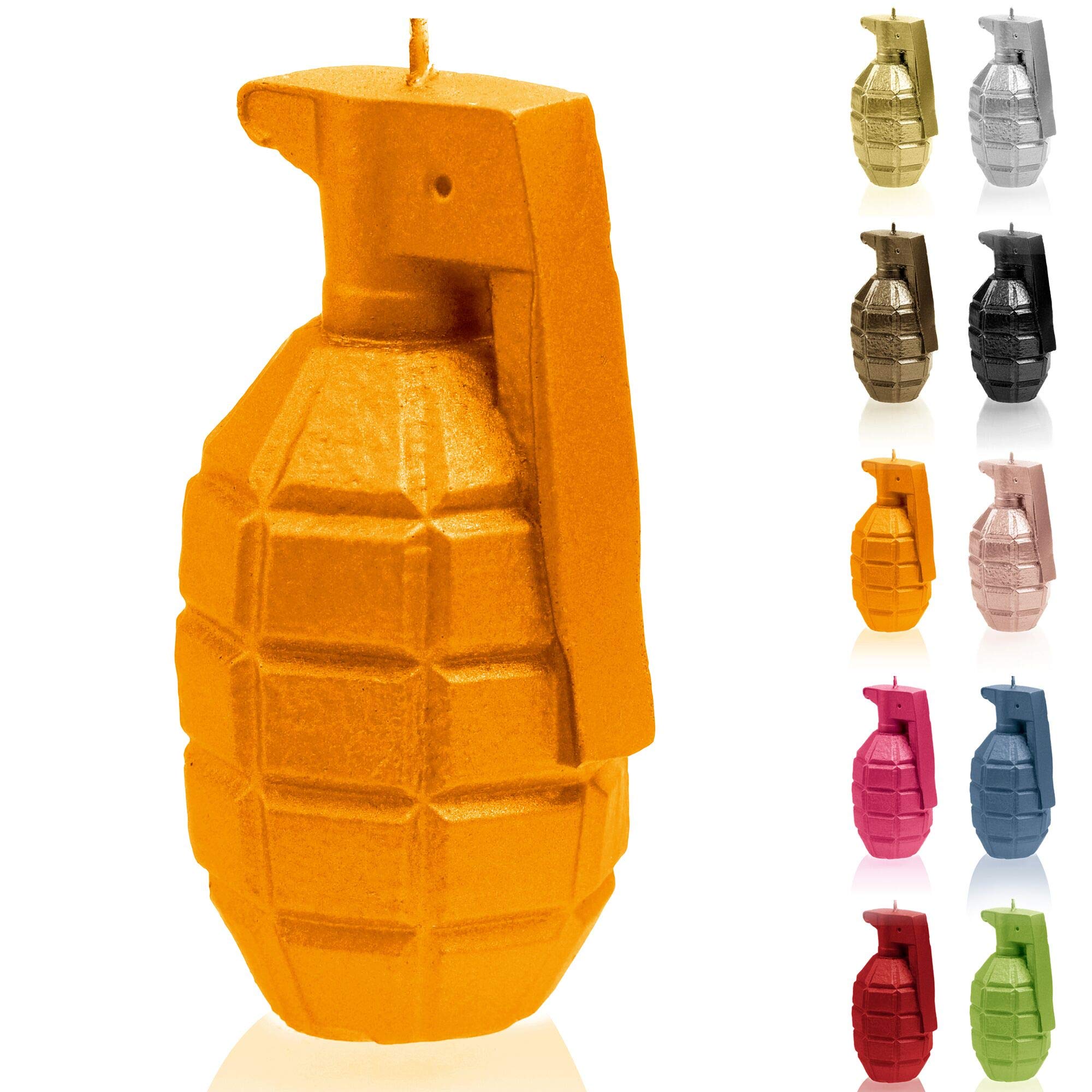 Candellana Candle Grenade Low Poly, Height: 11.3 cm, Handmade in The EU
