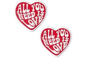 Harsgs 2PCS All You Need is Love Patches, Hook & Loop Funny Patch Full Embroidery Badge Patch for Caps Bags Vests Jackets Backpacks Uniforms