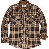 ZENTHACE Men's Rugged Burlyweight Performance Flannel Shirt,Outdoor Lumberjack Checkered Shirts