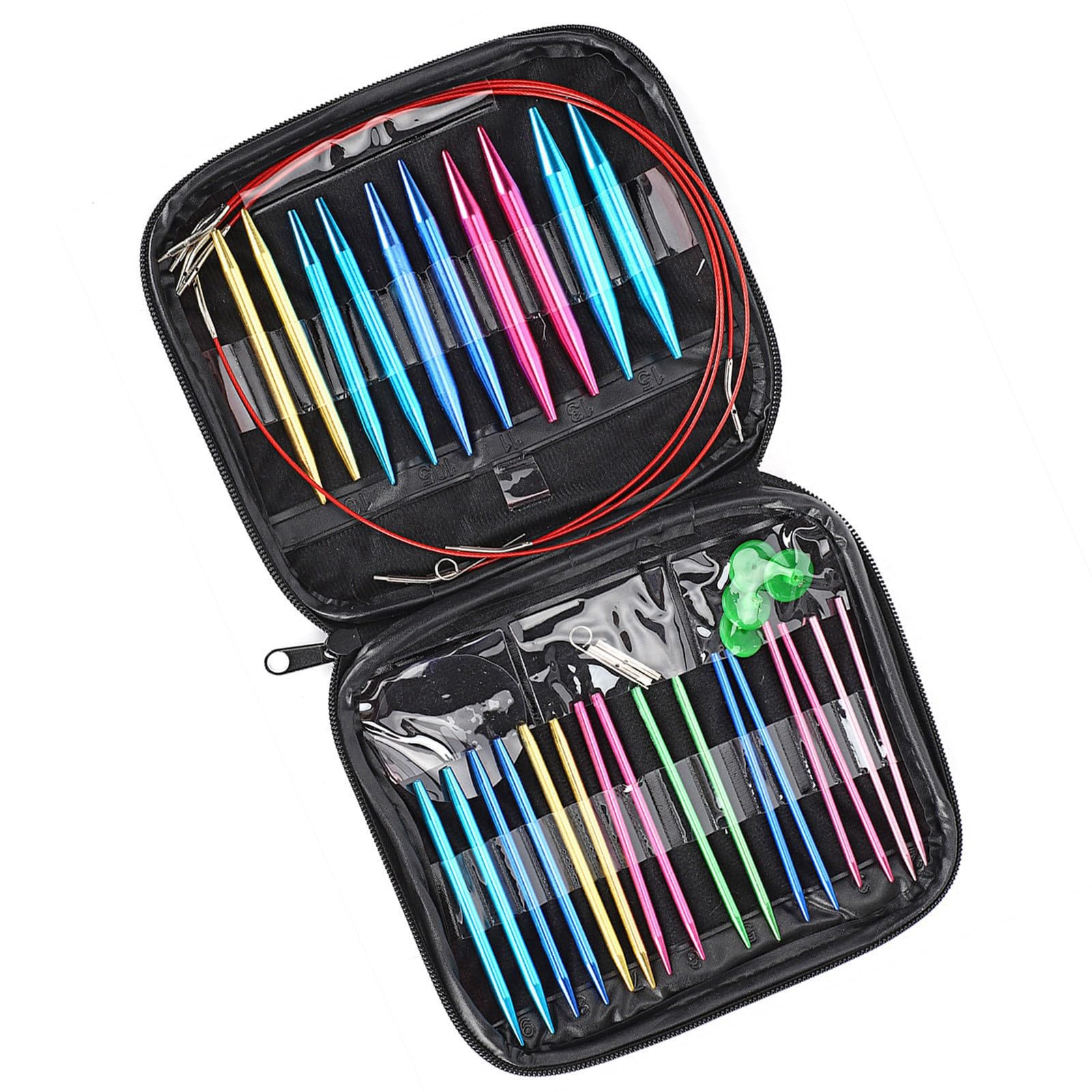Knit pro Punch Needle kit 21×20×2 Set Interchangeable 13 Sizes Circular Knitting Needle kit 3.0mm 10mm with case