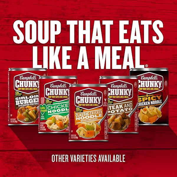 CAMPBELL’S CHUNKY SOUP, STEAK AND POTATO SOUP, 16.3 OZ CAN (PACK OF 3)