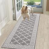 SHACOS Non Slip Hallway Runner Rug 60x180 cm Grey TPR Backing Easy Clean