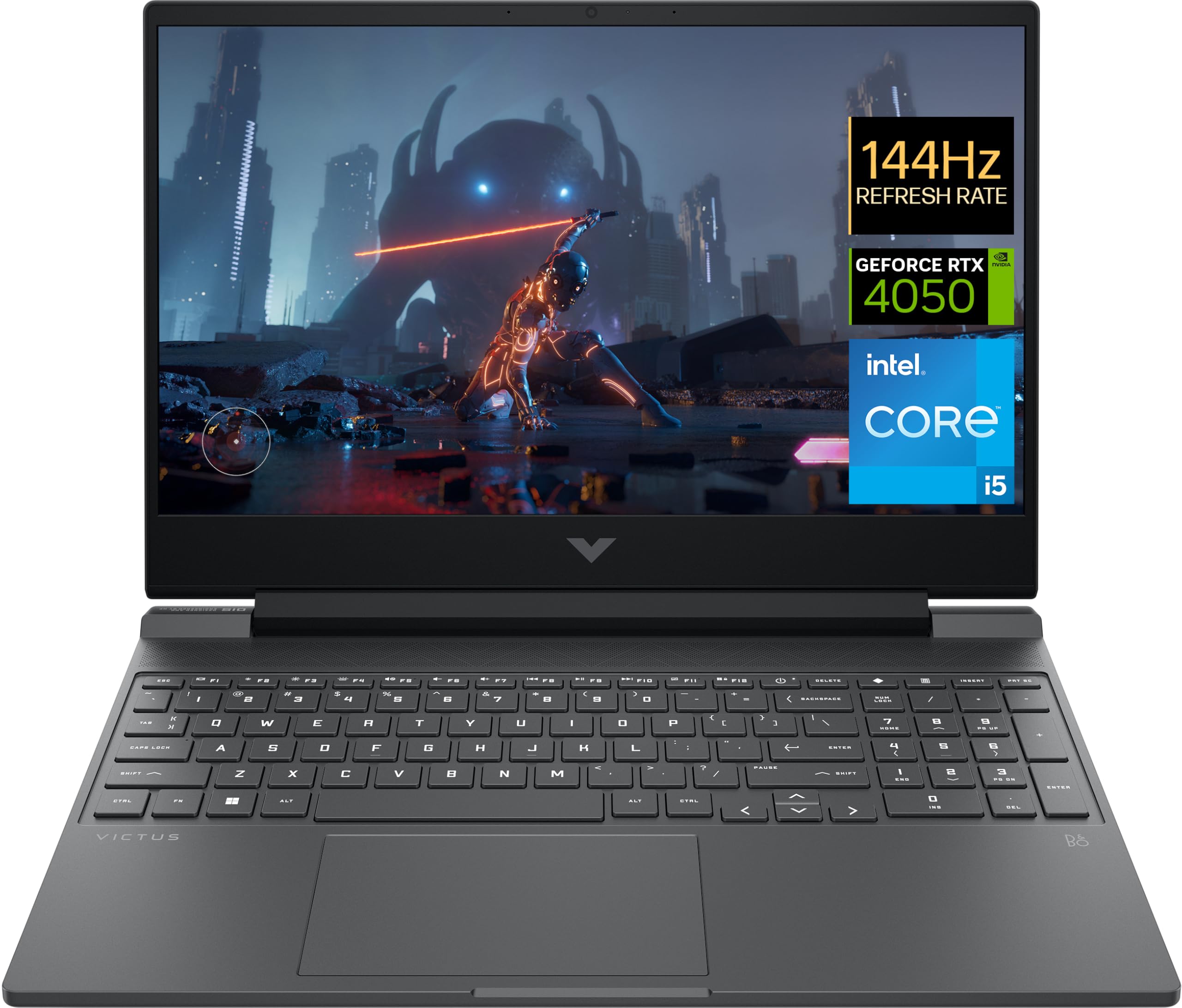 HP Victus 15-fa1001sf Gaming Laptop 15,6 Zoll FHD IPS (Intel Core i5-12500H, 16 GB RAM, 512 GB SSD, Nvidia GeForce RTX 4050 6GB, AZERTY, Windows 11) Mica Silber