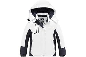 Wantdo Girl's Hooded Ski Fleece Jacket Waterproof Raincoats Outwear