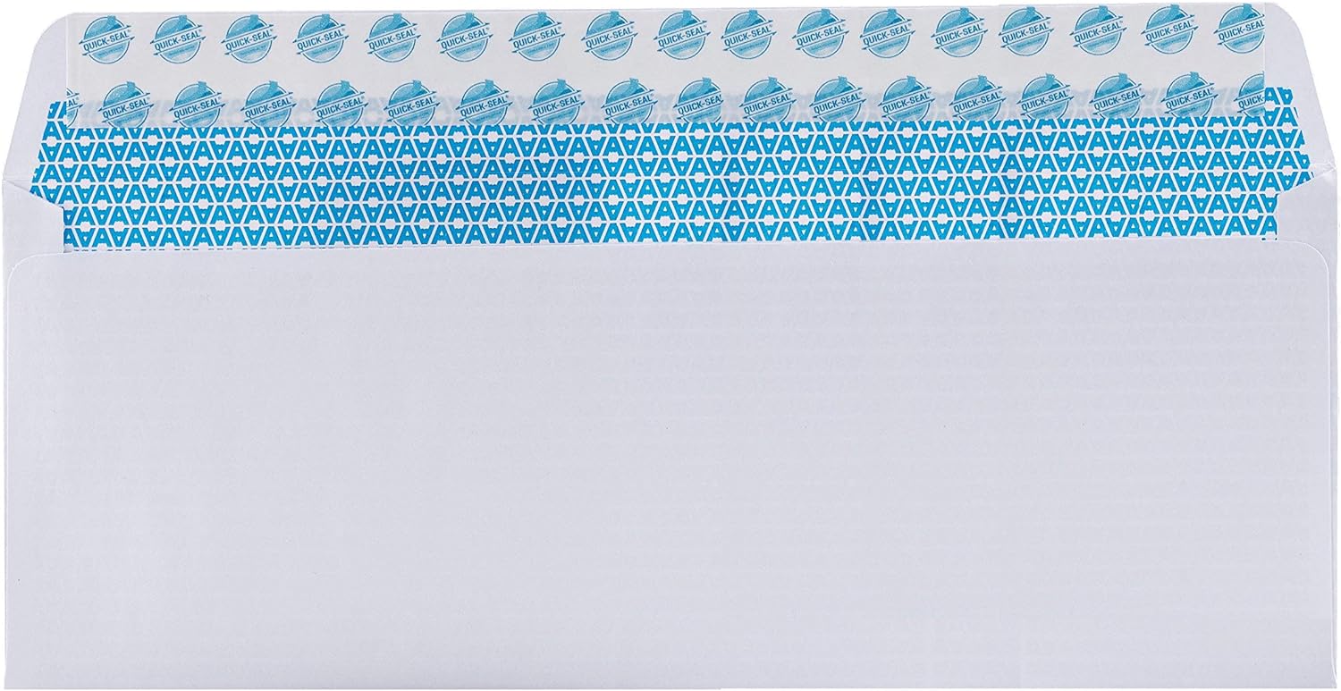 #10 Security Tinted Self-Seal Envelopes - No Window - EnveGuard, Size 4-1/8 X 9-1/2 Inches - White - 24 LB - 100 Count (34100) : Office Products