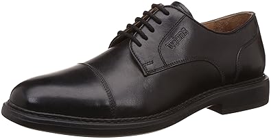 woodland black formal shoes