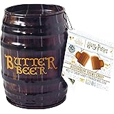 Jelly Belly Harry Potter Butterbeer Barrel Tin, Butterscotch Chewy Candy 42g - Christmas & Holidays Candy - Vegan Candy, Dair