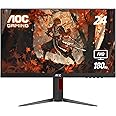AOC 24G4 24" Gaming Monitor, Full HD 1920x1080 IPS Panel, 180Hz 1ms, 1x HDMI 2.0, 1x Display Port, Adaptive-Sync, Audio Earphone Out, Console Gaming Ready, 3-Year Zero-Bright-Dot