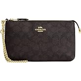 Coach Women's Crossgrain Leather Wristlet W Chain