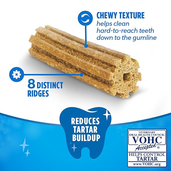 DENTALIFE DAILY ORAL CARE DOG TREATS FOR LARGE DOGS 40 PLUS LBS., CHEWY DENTAL TREAT TO FRESHEN BREATH AND FIGHT TARTAR, CHICKEN FLAVOR, 36 OZ. EACH, 30 CHEWS EACH/60 TOTAL CHEWS – 30 CT. POUCH