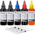 Aomya Compatible Ink Refill Kit for HP 61 60 62 63 950 951 564 920 901 Inkjet Printer Cartridges Refillable Cartridge CIS CISS System (5x100ml 2 Black, 1 Cyan, 1 Magenta, 1 Yellow)