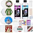 LET'S RESIN Resin Coaster Molds Kit, 16oz Epoxy Starter Kit for Beginners,Include Epoxy Resin, Coaster Molds, and Mica Powder