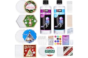 LET'S RESIN Coaster Kit, 16oz DIY Epoxy Resin Kit with Molds and Mica Powder Complete Set, Crafts for Adults, Beginners, Ideal Starter DIY Art Supplies Gift Set for Adults