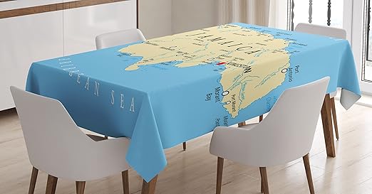 Amazon Com Ambesonne Jamaican Tablecloth Map Of Jamaica Kingston