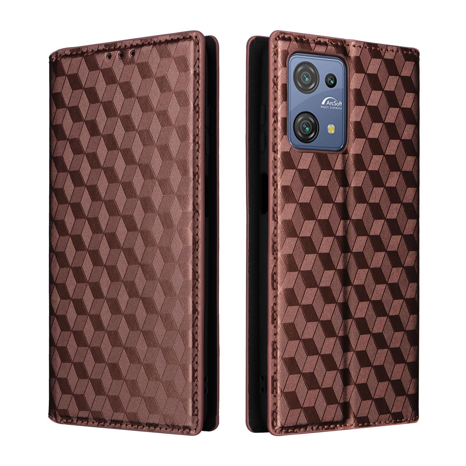 BAILI Case Compatible with Oscal C30/Oscal C30 Pro, PU Leather Flip Wallet Phone Case Cover for Oscal C30/Oscal C30 Pro, Square6