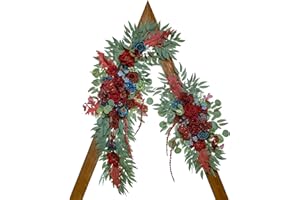 Lisuun Wedding Arch Flowers, Artificial Flowers for Decoration, Large Flower Swag for Light Luxury and Dreamy Wedding Ceremony Floral Decor - Pack of 2