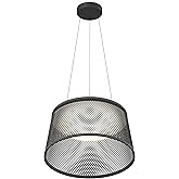 artika Adrian 27 Watts LED Integrated Pendant Light Fixture, Black with White Shade - Ideal for Dinning Room and Kitchen, 130