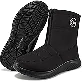 Ecetana Womens Snow Boots for Winter: Ankle Waterproof Booties with Fur Lined Warm Comfortable Shoes Anti Slip Outdoor Zipper Boots