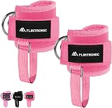 Flintronic 2Pcs Ankle Straps for Cable Machine with D-Rings Pink view 9