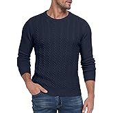 Sailwind Men's Crewneck Pullover Sweater Casual Knitted Twist Sweaters