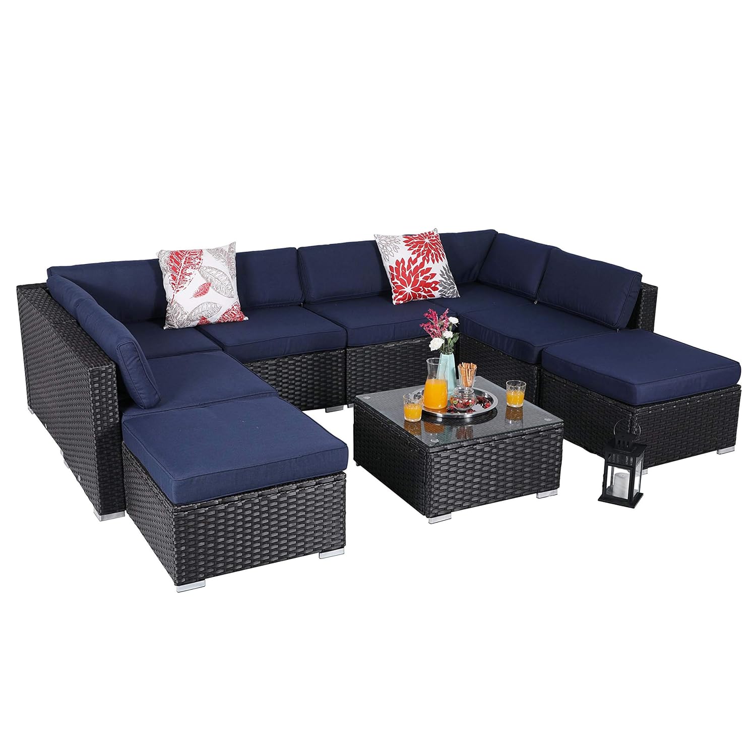 Best outdoor sectional sofa set rattan wicker patio navy