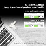 SSK 128GB USB C Flash Drive 200MB/s Dual USB-C USB 3.2 2 in 1 Jump Drive view 3