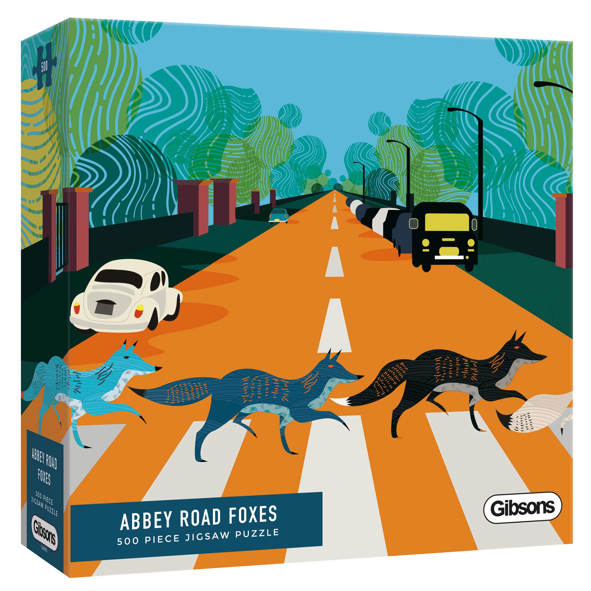 Abbey Road Foxes | 500 Piece Jigsaw Puzzle | Iconic Beatles London | Sustainable Jigsaw Puzzle for Adults | Premium 100% Recycled Board | Great Gift for Adults | Gibsons Games