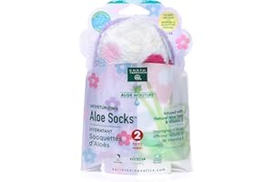 Earth Therapeutics Aloe Socks - 2 Pack (Flowers + Lavender), Fits Most Foot Sizes