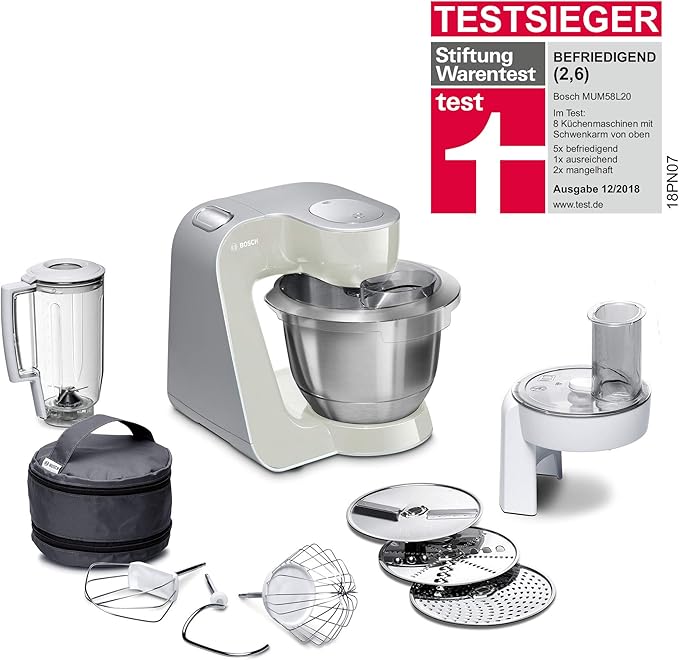 Bosch MUM58L20 Food Processor Food Processors (Grey, Stainless Steel, White, Stainless Steel