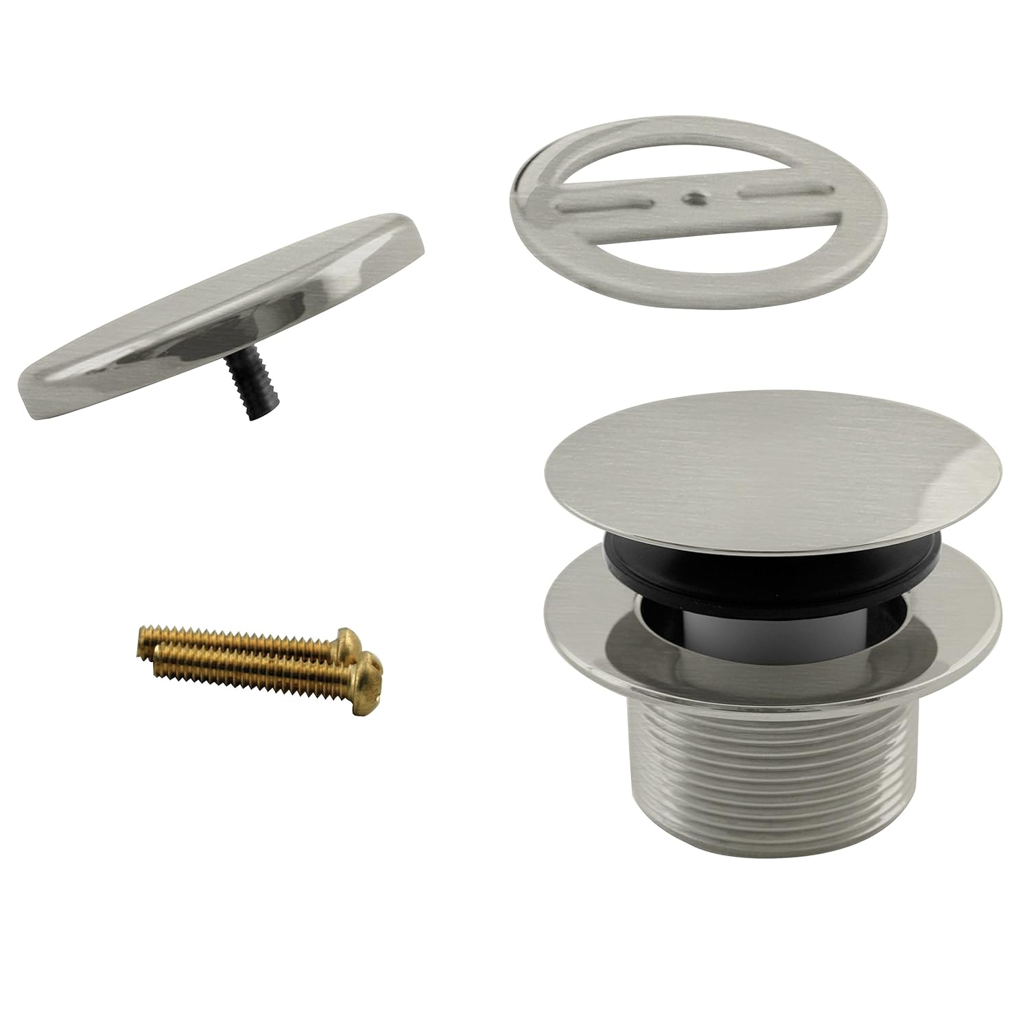 Westbrass Mushroom Tip-Toe Tub Trim Set with Floating Faceplate, Stainless Steel, D398RK-20