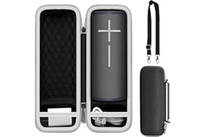 GRAPSA Case Compatible with Ultimate Ears Boom 4 Portable Waterproof Bluetooth Speaker, Travel Carrying Storage Holder for UE 3 4, USB Cable and Adapter (Box Only) -Black