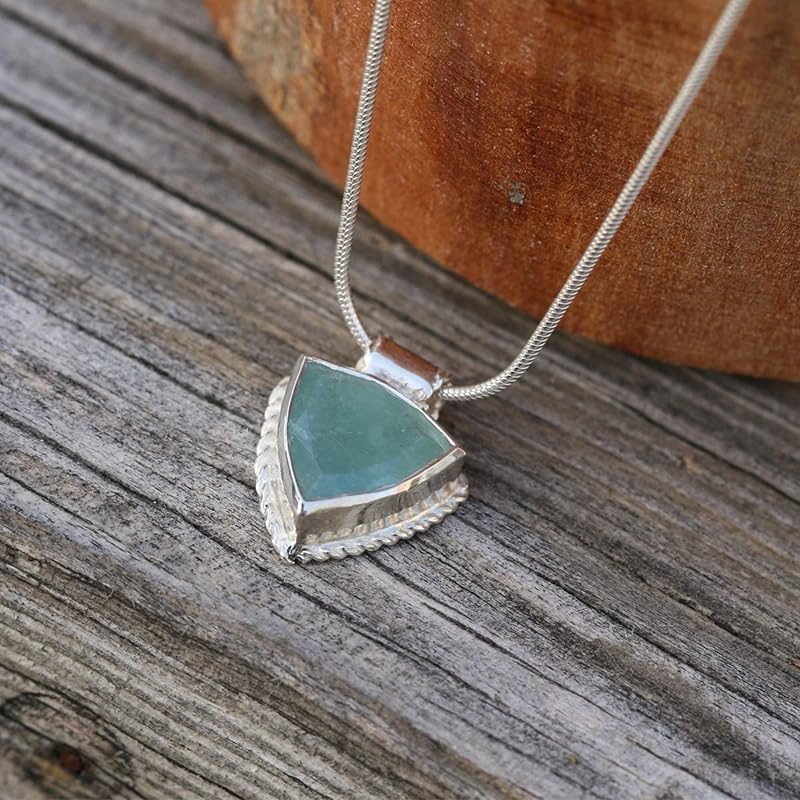 Vintage Silver Necklace for Women Amazonite Necklace