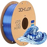 3DHoJor Silk PLA Filament 1.75mm Blue Silver Dual Color PLA 3D Printer Filament 2 in 1 Coextrusion 1KG Spool(2.2lbs) 3D Printing Filament Dimensional Accuracy +/- 0.03mm Fits for Most FDM 3D Printers