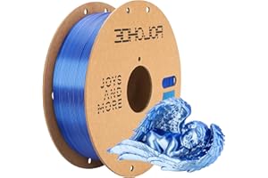 3DHoJor Silk PLA Filament 1.75mm Blue Silver Dual Color PLA 3D Printer Filament 2 in 1 Coextrusion 1KG Spool(2.2lbs) 3D Printing Filament Dimensional Accuracy +/- 0.03mm Fits for Most FDM 3D Printers