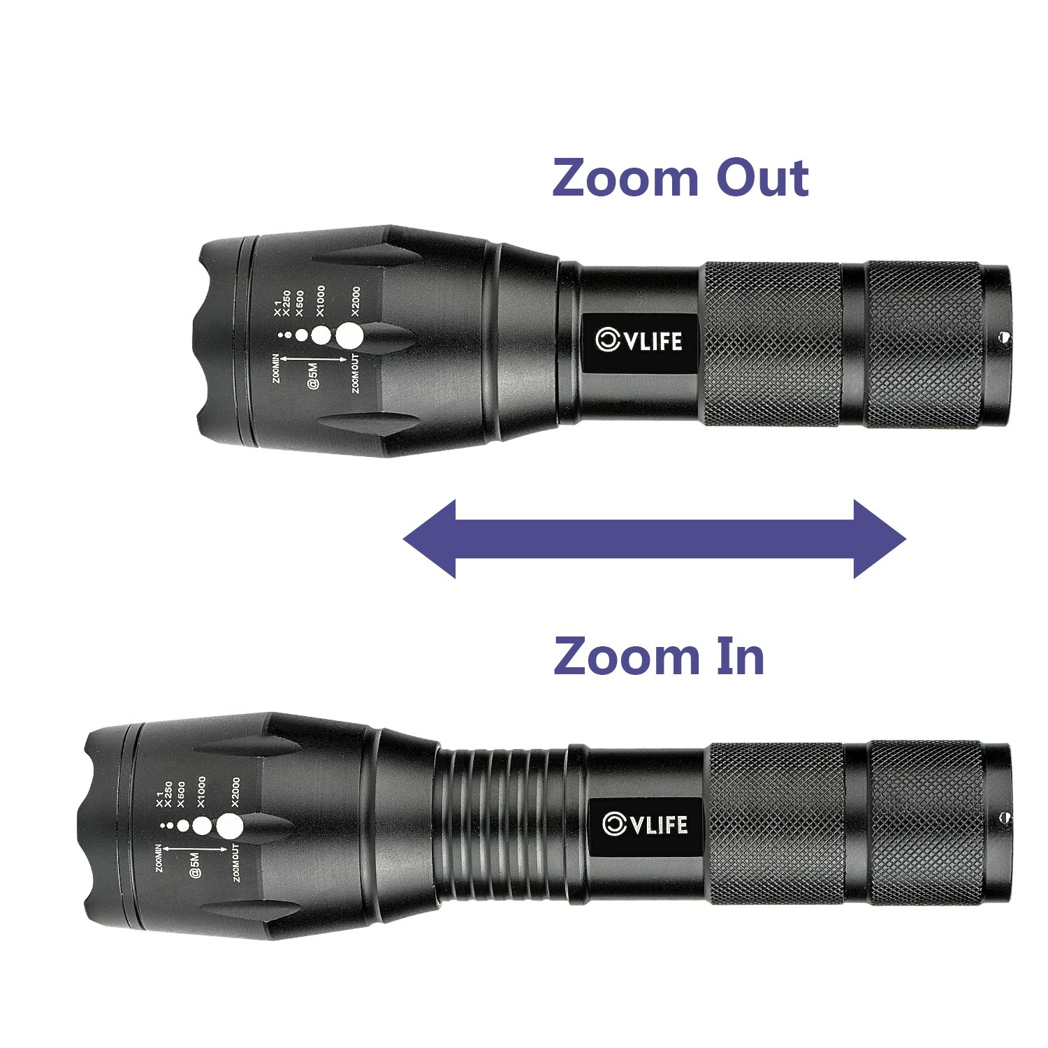 CVLIFE Tactical Flashlight Rechargeable XML T6 LED Torch Light With 18650 Battery & Charger