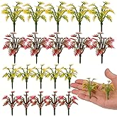 Vhxmaizxn 100 Pcs Model Trees Mixed Miniature Yellow Red Plants Artificial Train Scenery Diorama Architecture Mini Tree Fake Shrubs Flowers for Fairy Garden DIY Railway Landscape
