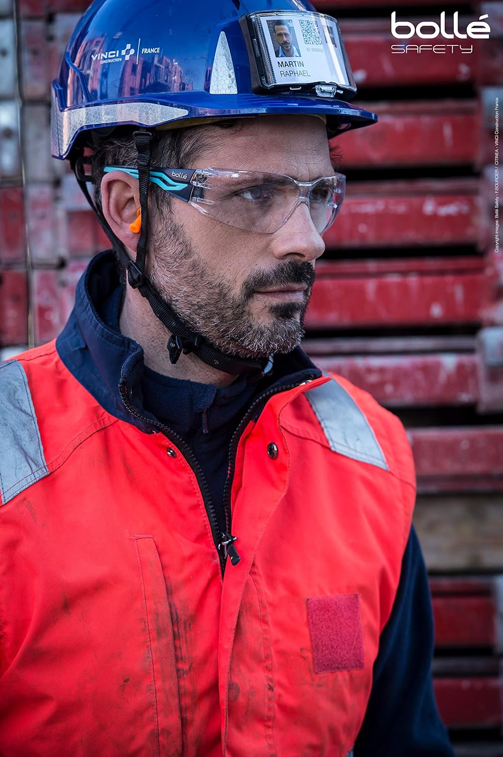 Bollé Safety SILEXPSI, Silex Safety Glasses Anti-Scratch/Anti-Fog, Black Blue Frame, Clear Lenses, Black & Blue, Universal: Sports & Outdoors