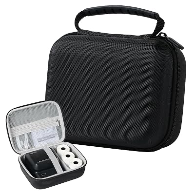 Ponek Case M100 Label Maker, Compatible with B21, T50M Pro, M110 Label Printers, for Labeler Makers & Labeling Tapes, Box with Mesh Pocket for Batteries Accessories (Case Only), Black