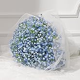 Dolicer 5 Pcs Babys Breath Artificial Flowers, Blue Long Stem Baby Breath Flowers Artificial Bulk, Real Touch Fake Babys Breath Gypsophila for Wedding Bridal Bouquet Party Arrangements Home Decor