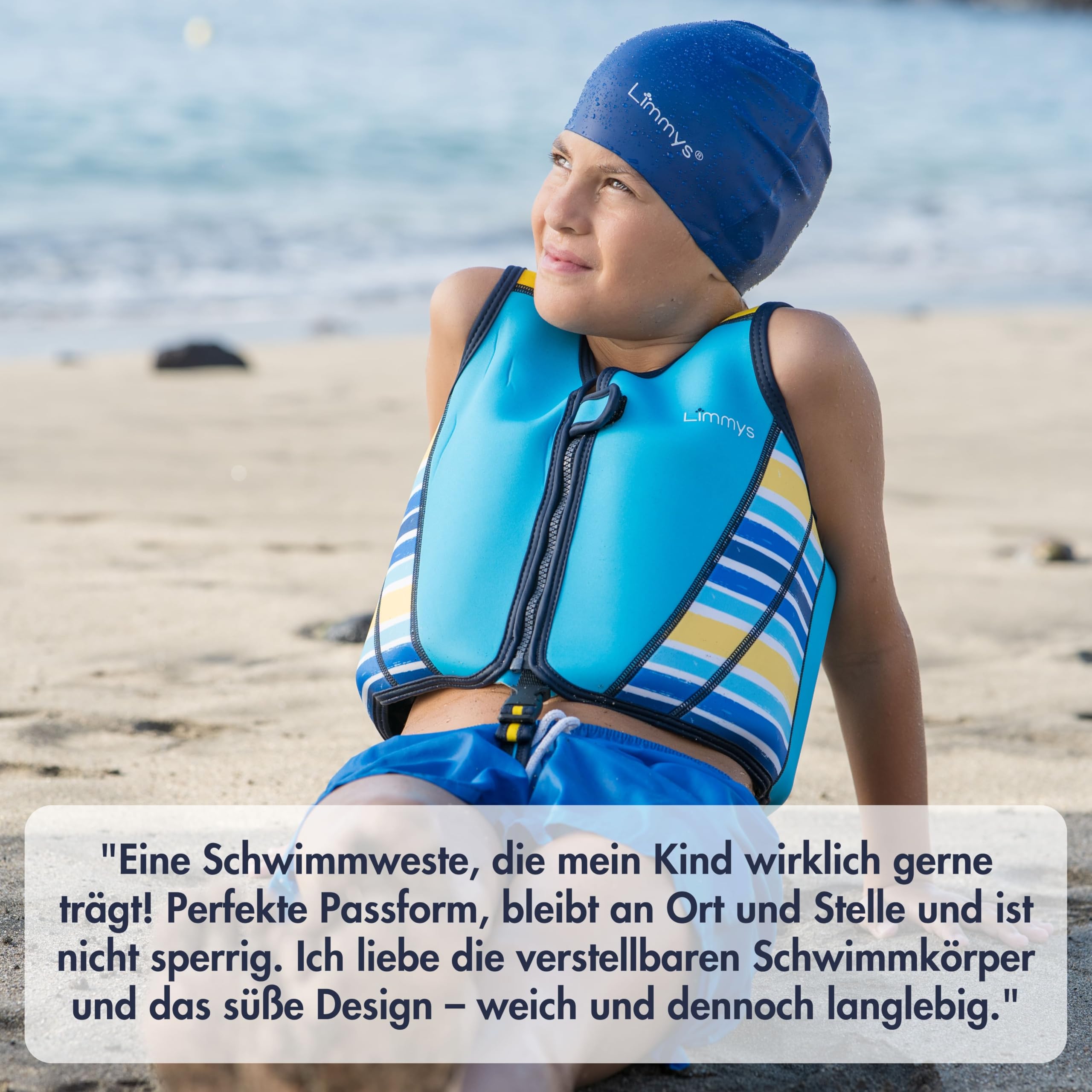 Limmys Schwimmweste für Kinder – Schwimmhilfe mit verstellbarem Auftrieb, Testsieger bei Vergleich.de, weicher Neopren-Komfort, sichere und robuste Verarbeitung, mit Transportbeutel 7