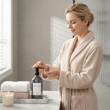MIUSITE Glass Soap Dispenser 500ml Grey with Non-Slip Silicone Base 2pc view 3