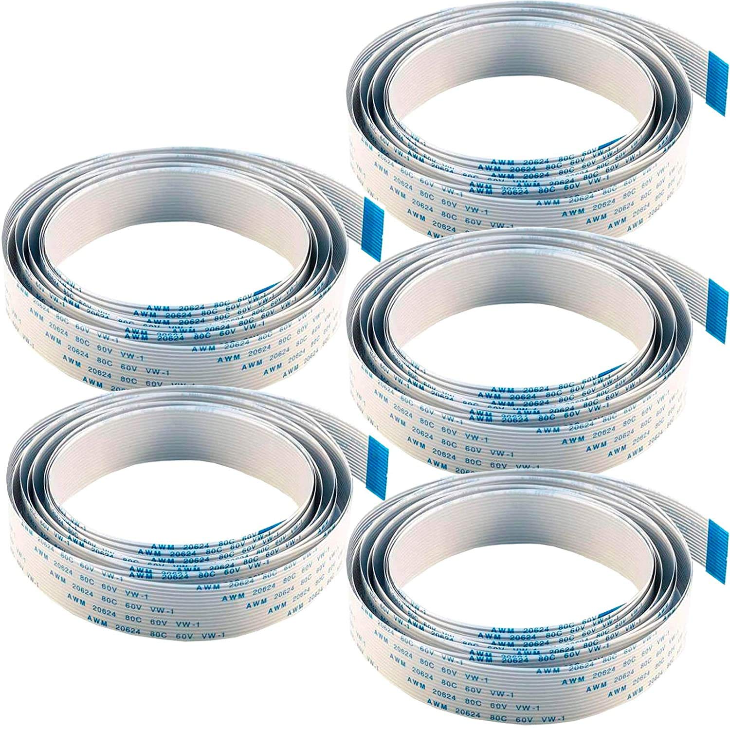 AZDelivery 5 x Flex Ribbon Cable 200 cm (80 inches) compatible with Raspberry Pi Camera Module/Display including E-Book!