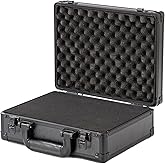 Moubruk Small Hard Case with Pluck Foam Interior for Pisto l, GoPro,Microphone, Camera, and More - Outer Size 12.2 x 9 x 4.5 Inches, Black