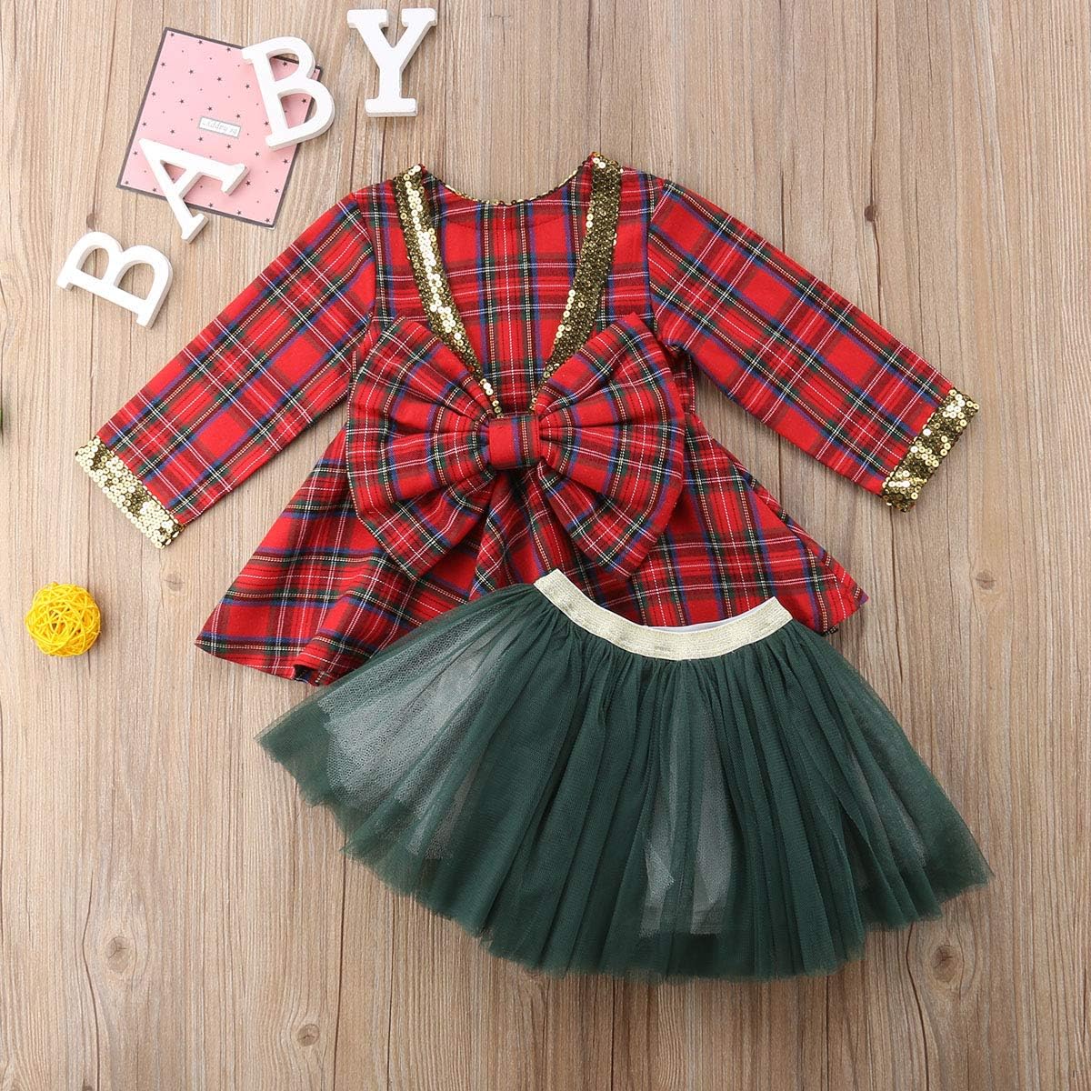 baby christmas plaid dress