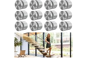 LUKLOY 12 Pack Solid SS316 Glass Railing Standoff 1.3 lbs 2"x2" Brushed Glass Standoffs Mounts Standoff Nail for Balcony Stair Railing Balustrade