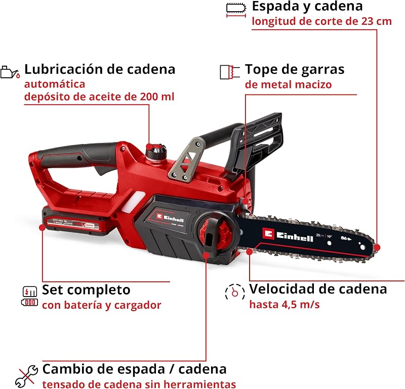 Motosierra con batería GE-LC 18/25-1 Li Kit (1x 3,0 Ah)